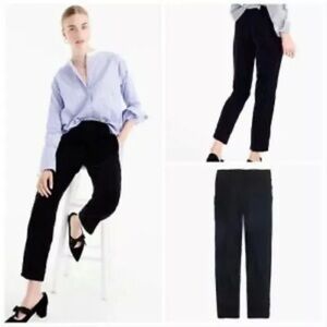 J. Crew Elastic Waist Pull On Black Velvet Crop Pants Style H2684 NWT Size 8